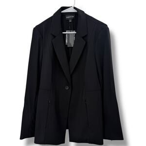 NEW Kenneth Cole Blazer Size 12 Black Suit Jacket Career Office Corporate Wear